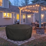 엘브스 42인치 소방관 커버, 600D 커버 원형 방수 야외 파티오 - 42 x 22인치 : 벨로리아