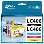 Artillo LC406 Ink Cartridges Compatible for Brother LC 406 LC406XL MFC-J4335DW MFC-J4345DW MFC-J4535 : 마켓이로움
