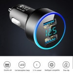 차량용 듀얼 USB 담배 라이터, 5V 3.1A 전원 소켓, 고속 충전기 어댑터, 휴대폰 카메라 PC용 LED 디스플레이 포함 : 바이셀써리식스