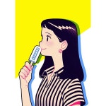 소프트 아이스크림 바 걸 여자 소녀 카페 베이커리 ice bar 콘 식당 간식 파르텔 벽지 시트지 롤스크린 : 으뜸데코