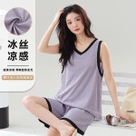 G1193 여름용 잠옷 가슴패드부착 나시 홈웨어 빅사이즈 오버핏 집순이 : 쿠마네상점