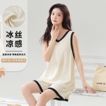 G1193 여름용 잠옷 가슴패드부착 나시 홈웨어 빅사이즈 오버핏 집순이 : 쿠마네상점