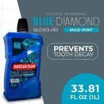 덴탈클린 구강청결제 블루 다이아몬드, 알코올 프리 민트 신선도 - 엄격한 보호 33.8 FlOz 1L 33.8 Fl Oz (Pack of 1) : 인선상사07