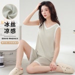 G1193 여름용 잠옷 가슴패드부착 나시 홈웨어 빅사이즈 오버핏 집순이 : 쿠마네상점