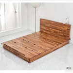 직코몰 HZ2715 멀바우 침대 Q 1color 매트미포함 퀸침대 민판헤드 : 인테리어가구전문몰