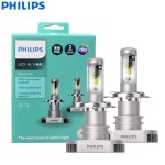 Philips LED H4 9003 Ultinon LED Auto Hi/lo Beam 6000K 쿨 화이트 라이트 160% 더 밝은 헤드 라이트 컴팩트 디자인 11342ULX2... 