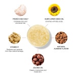 100 허니 아몬드 바디 스크럽 각질 제거 - 소금과 오일로 딥 클린 - 천연 딥 보습 스킨케어 - 생생한 빛나는 피부 복원 및 모공 클렌징 - 비건... 