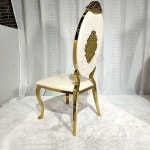 스테인레스 골드/실버 럭셔리 인테리어 식탁의자 왕의자 실버 스테인레스 스틸 연회 의자 : 필리온