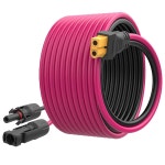 12AWG 9피트 태양광 패널 XT60 충전 연장 케이블 커넥터 어댑터 LIFEPO4 배터리 RV 휴대용 발전소 발전기 에코플로우 : 와이제이브이컴퍼니