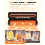 보존용 진공 밀봉기 신선도 보관용 6 in 1 외부 슬라이딩 블레이드가 장착된 75kpa 소형 디지털 카운트다운 머 블랙 Bla : 노블 아틀리에