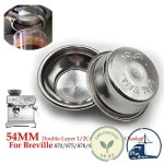 싱크대 거름망 탈수기 820/840/870/875/878/879/880/450과 같은 Breville 커피 머신 용 54mm 1/2cup 가압 바구니 파우더 필터 보울... 