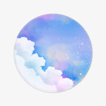 구름일러스트 마우스패드 몽환적인 드림스카이 원형 마우스 장패드 200x4mm : 프린트굿즈