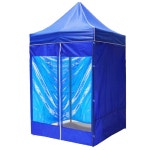 소형 포장마차텐트 미니캐노피 부스 사각 간이천막 2x2m 그늘 창고 레드 지퍼문 1 5미터 천 3면 천 1면 투명 : 공가네만물상