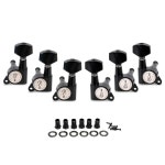 FJB 기타 6피스 튜닝 페그 어쿠스틱 기계 헤드 일렉트릭 1 18 키 노브 스트링 튜너 3 왼쪽 + 오른쪽 블랙 3L+3R 01Chrome : 인선상사07