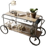 촬영용카트 이동식 2단 선반 비바 왜건 철제 다용도서빙카트 간식 촬영 웨건 영상 틈새 블랙 트럭 : Nnaso