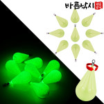 바른 야광봉돌 물방울 회전 야광 추 쭈꾸미 갑오징어 문어 다운샷 봉돌 3호 : 바른낚시