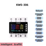 KWS-306 에너지 미터 전력계 DIN 레일 3 상 4 선 전압 AC 85-290V 컬러 스크린 스마트 디지털 전기 : 미주피사