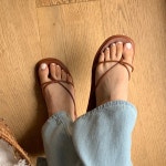 [G3393] 스트랩 샌들 여성 납딱이 조리 토오픈 슬리퍼 : 새로이클라쓰