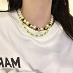 여자 목걸이 진주 선물 귀여운 커플 무당 경기 우정 여성을위한 추세 기념 보석 특별한 : 휴엔원
