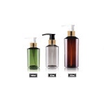 100ml 화장품 병 녹색 PET 샘플 골드 칼라 펌프 디스펜서 크림 샴푸 세제 용기 : 수달스토어26