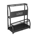 철제 우산 보관함 매대 바퀴달린 계단식 선반 스탠드 소형 블랙 20개 수납 : 솔레이종합유통