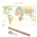 세계지도 고화질 세계여행 학습용 교육용 대형 포스터 월드 맵 : 워너원몰