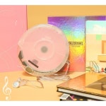 복고 디자인 스튜디오 스튜디오CDP 홈카페 시디 감성투명 CD플레이어 휴대용 클리어 싱글 CD 투명 1대 : 루벨리나
