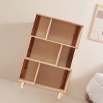 H6891 고무나무 3단 원목발 우측형 책장 1color : 영점일톤