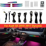 Audi Q5 8r 2010-2017 용 18 in 1 다이나믹 카 주변 조명 오리지널 1:1 몰드 대시 보드 4 도어 트림 장식 분위기 램프 : 프린스타48