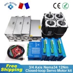 3/4 축 Nema34 이지 서보 스텝퍼 모터 CNC 프린터 3D 용 2 상 CL-HSS860 드라이버 400W 48V 전원 Mach3 EU 재고 있음 : 버그 슬러그