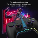PS5 유선 게임패드 RGB 조명 홀 트리거 진동 연속 백 단추 PC 스팀 SZ-5005W 블랙 : 프라임무역62