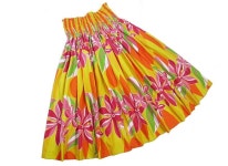 하와이 훌라댄스 의상 공연 응원용 치마 파우 무대 하와이안 댄스옷 플리츠스커트 프린트치마 : 글로벌와이엘