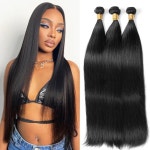 미로니카 스트레이트 휴먼 헤어 번들 16 18 20 인치 12A 브라질 3 번들, 흑인 여성 천연 블랙 컬러 익스텐션을 위한 100 가공되지 않은 버진... 