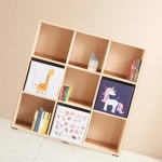 H6357 3단 9칸 고무나무 낮은책장 1color : 영점일톤