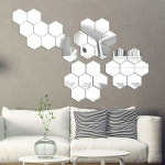 붙이는 거울 화장실 현관 감성 아크릴 12 개 실버 엔틱 인테리어 빈티지 욕실 거실 : 산토코리아