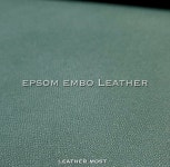 [레더모스트] 천연가죽 원단 앱송엠보소가죽  딥그린 : 레더모스트