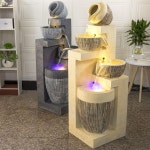 실내분수대 가정용 카페 식당 인테리어 미니 폭포 소품 장식 연못 분수대 풍수 조형물 2007A 높이 150cm : 글로리샵55