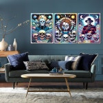 성 할로윈 다이아몬드 페인팅 키트 6팩, 초보자용 DIY 호러 아트 키트, 5D 풀 드릴 크리스탈 및 공예 젬 홈 월 데코 페스티벌 선물 (3040cm)... 