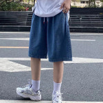 버뮤다팬츠 청소년 남학생 빅사이즈 반바지 와이드 청반바지 : 일루몬트