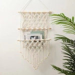 MACRAME 라탄 100 손으로 월행잉 재료 예술 꽃보헤미안 태 트리 미색 M59 D08 50 40cm : 루벨리나