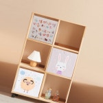 H6376 3단 6칸 고무나무 바퀴형 책장 1color : 영점일톤
