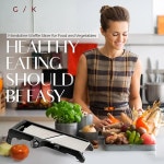 주방용 그래머시 조절 가능 만돌린 슬라이서 감자 커터 야채 초퍼 오이 쌍의 절단 저항 장갑과 와플 프라이 포함 : 엘리트베이