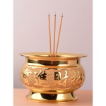 부처님 향로 구리 촛대 레트로 4인치 공양, 타로 용품 보물, 합금 그리드 코일 4인치 화덕 1개 : 샵직구다