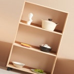 H6408 3단 3칸 고무나무 바퀴형 책장 1color : 영점일톤