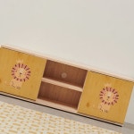 H6665 4칸 고무나무 수납 도어 거실장 4colors : 영점일톤