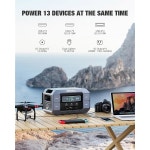 GRECELL 휴대용 발전소 2200W 태양광 발전기 1126Wh LiFePO4 배터리 25시간 고속 충전 가정용 실외용 4800W 피크 AC 콘센트 포함... 