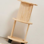 H6694 2단 삼나무 원형 이동선반 1color : 영점일톤