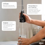 모엔 시네마 매트 블랙 3-in-1 물 여과 한손 풀다운 주방 수도꼭지, 싱크대 수도꼭지용 정수 필터 별도 판매, FS7235BL Chrome Beverage... 