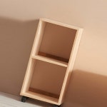 H6372 2단 2칸 고무나무 바퀴형 책장 1color : 영점일톤