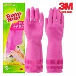 (set)3M 황토숯 고무장갑 중 10개 설거지 주방 청소 김장 쓰리엠 : 율네유통